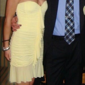 Semi formal, yellow, sleeveless dress